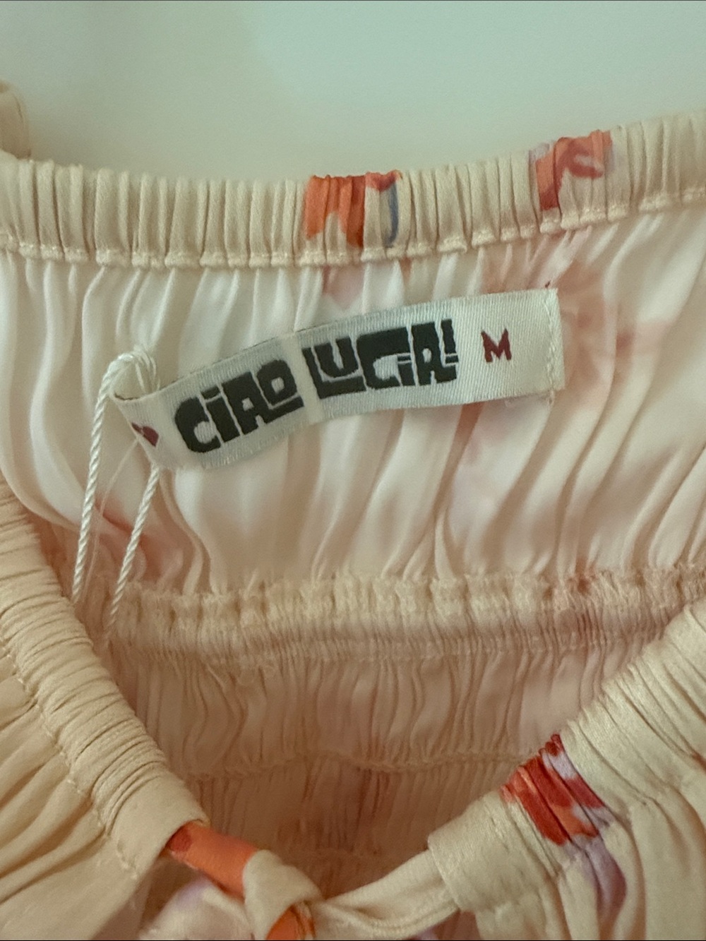 Ciao Lucia Floral Smocked Slip Dress - Peach Pink - Picture 2 of 5